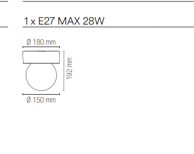Plafoniera da Esterno IP54 E27 | Alluminio Pressofuso Antracite Diffusore PC | Skittle